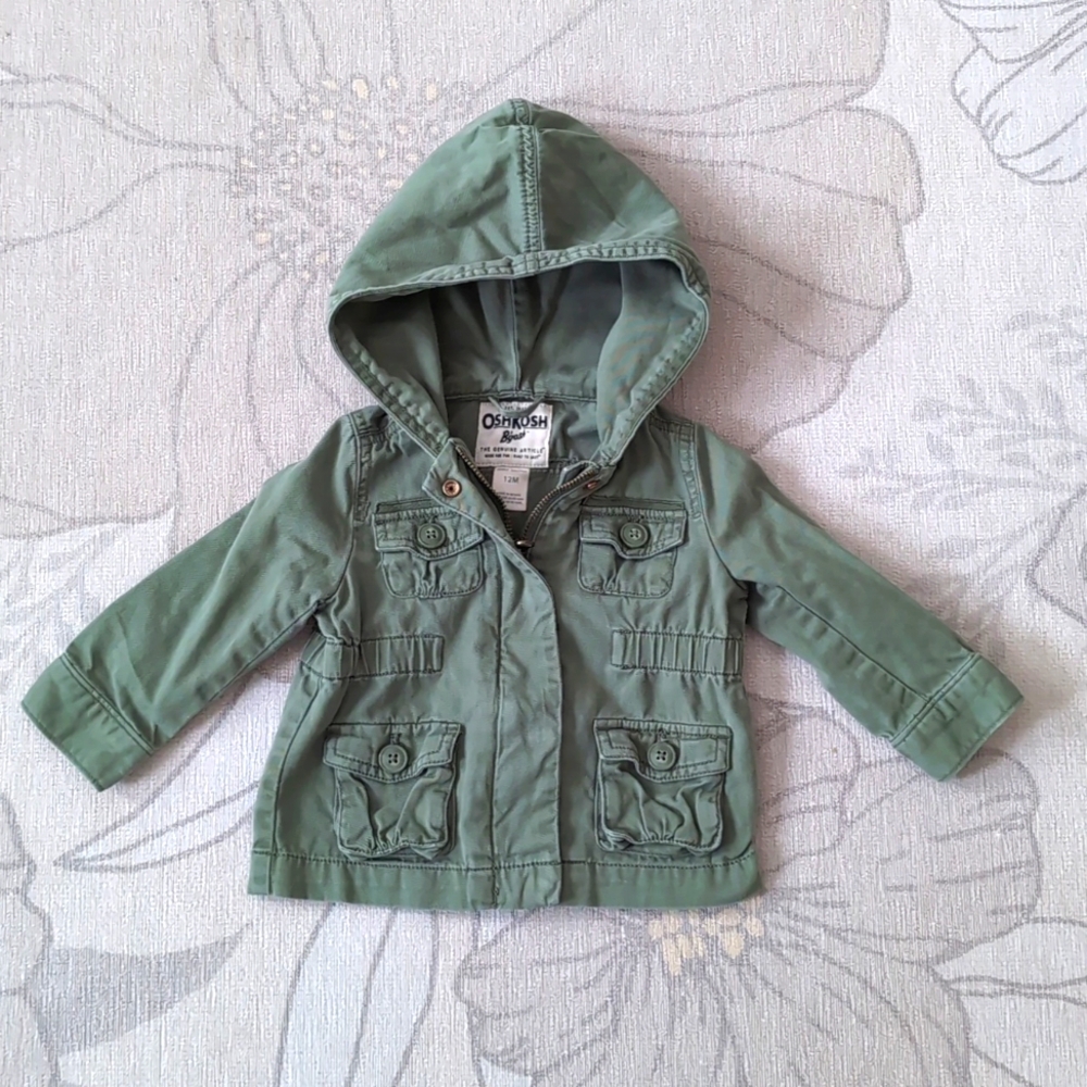 OshKosh B'Gosh Canvas Army Jacket - Size 12 Months